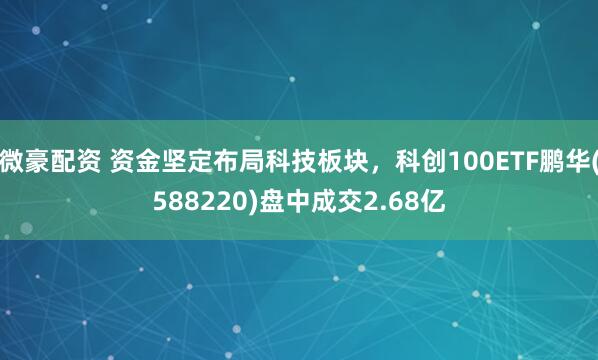 微豪配资 资金坚定布局科技板块，科创100ETF鹏华(588220)盘中成交2.68亿